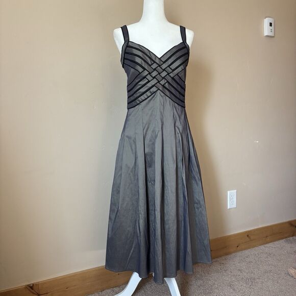 Alex Evenings Shimmer Bandage Built In Bra Fit And Flare Midi Gown Dress Sz 8 - Picture 2 of 12